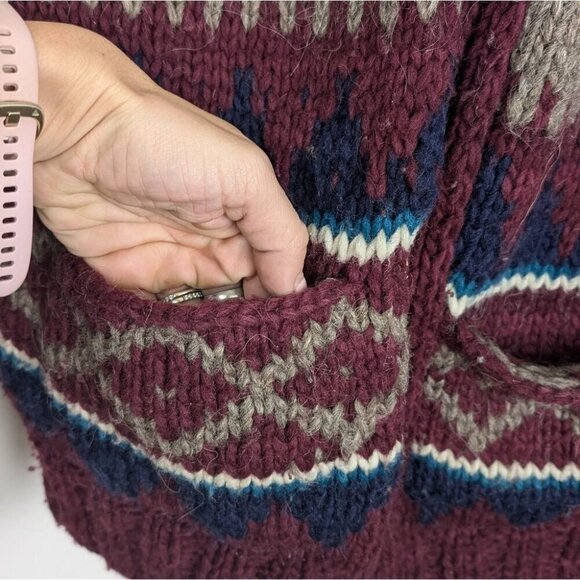 Made in Ecuador Cozy Wool Button-Front Sweater for the Perfect Cottage Core Look - Picture 5 of 10